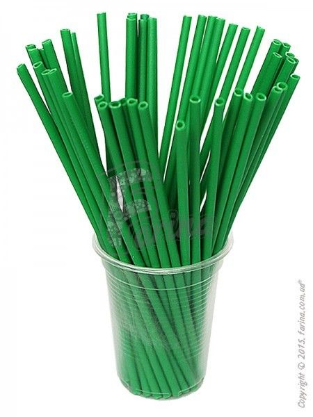 Палочки для кейк-попсов, пластиковые, зеленые 15 см, 50 шт< фото цена